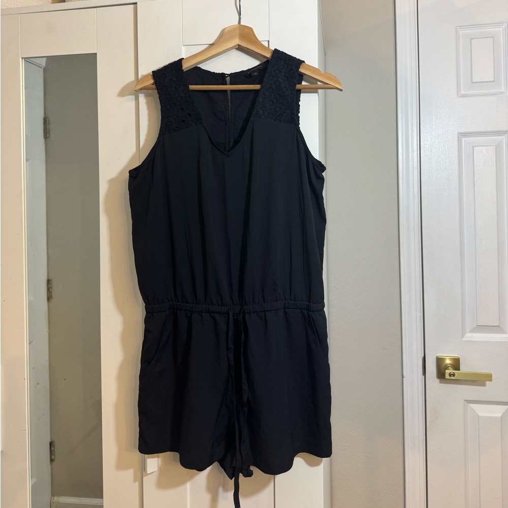 Banana Republic Black Lace Romper boho festival lightweight fairy goth